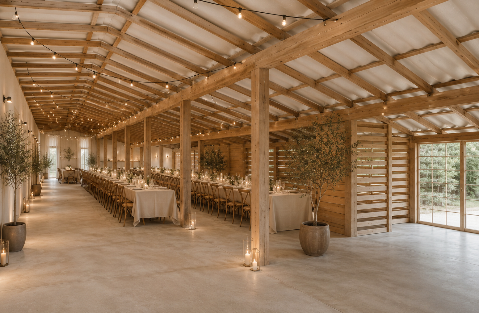 Event space with long tables
